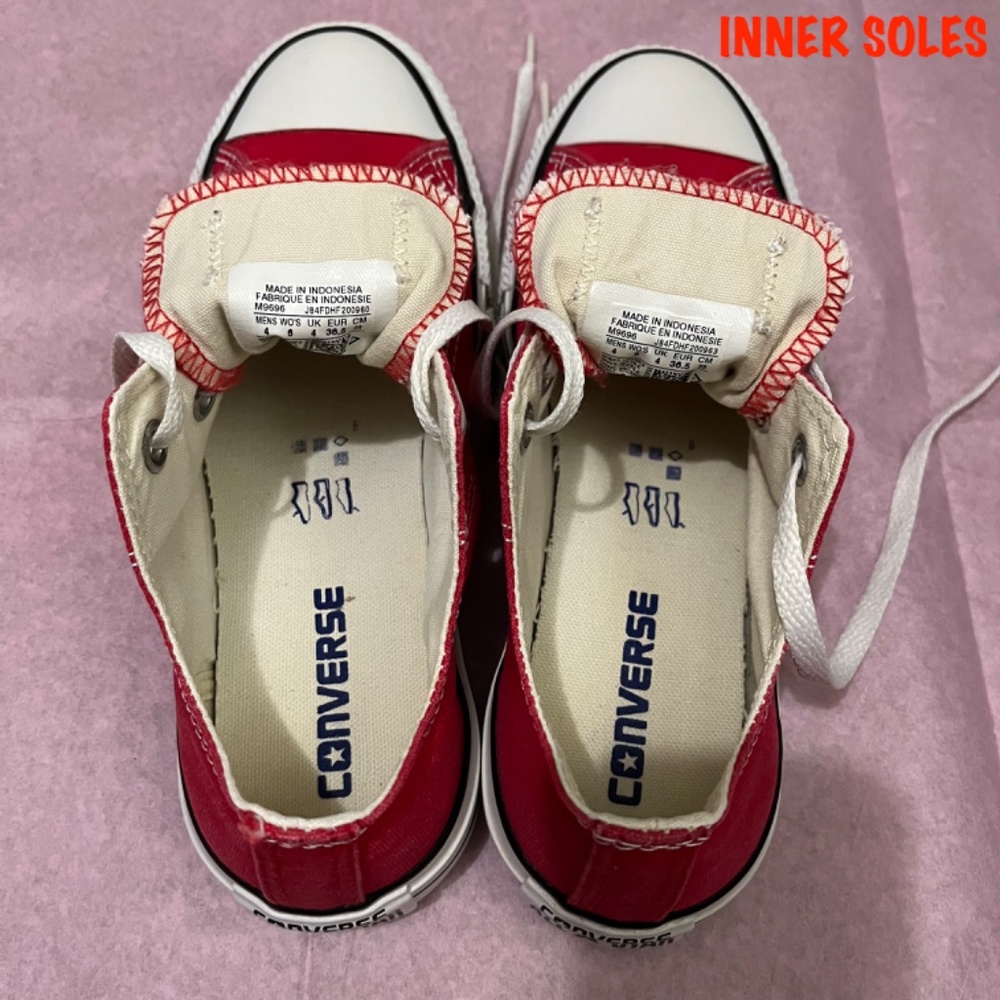 Converse Red & White Low Top Sneakers - Picture 4 of 5
